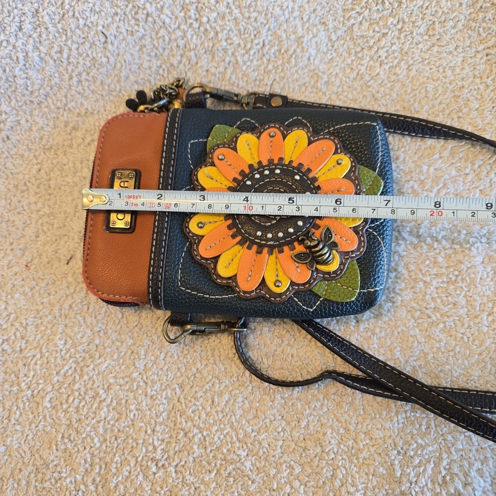 Chala Cellphone Purse Bag Crossbody Sunflower Bee Adjustable Convertible Strap - Picture 8 of 13